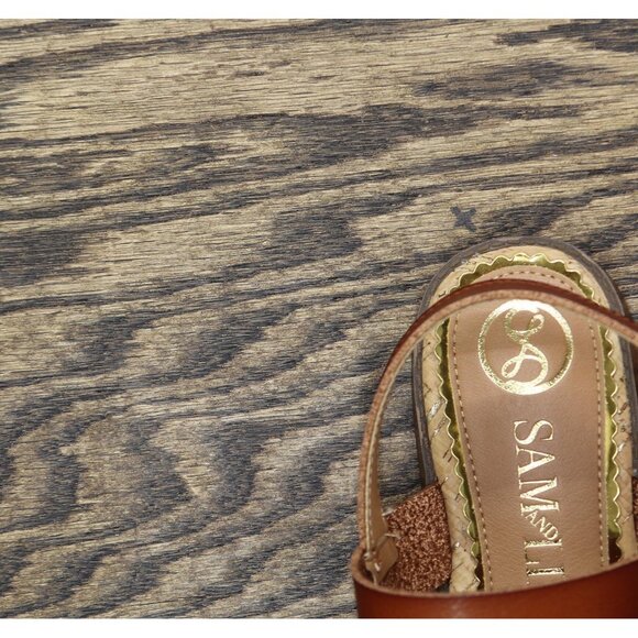 NWT Sam & Libby Womens Strappy Perris Flat Sandal J5247S1200 Amber Brown 6.5M - Picture 12 of 13